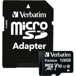 Verbatim Premium 128 GB Class 10/UHS-I microSDXC - 1 Pack - TAA Compliant