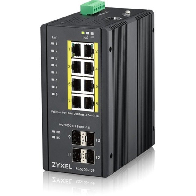 ZYXEL RGS200-12P 8 Ports Manageable Ethernet Switch - Gigabit Ethernet - 1000Base-X, 1000Base-T