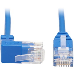 Tripp Lite by Eaton Up-Angle Cat6 Gigabit Molded Slim UTP Ethernet Cable (RJ45 Right-Angle Up M to RJ45 M) Blue 3 ft. (0.91 m)
