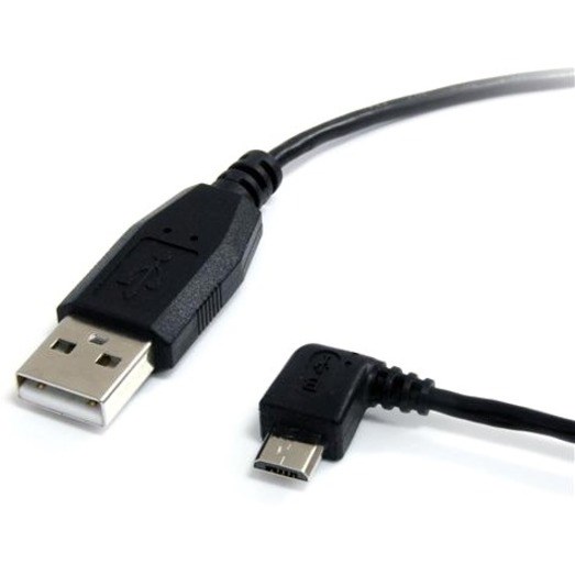 StarTech.com 1 ft Micro USB Cable - A to Left Angle Micro B