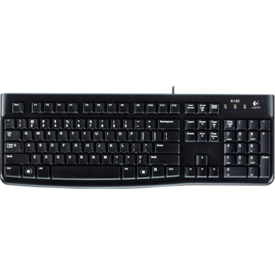 Logitech K120 Keyboard - Cable Connectivity - USB Interface - German - Black