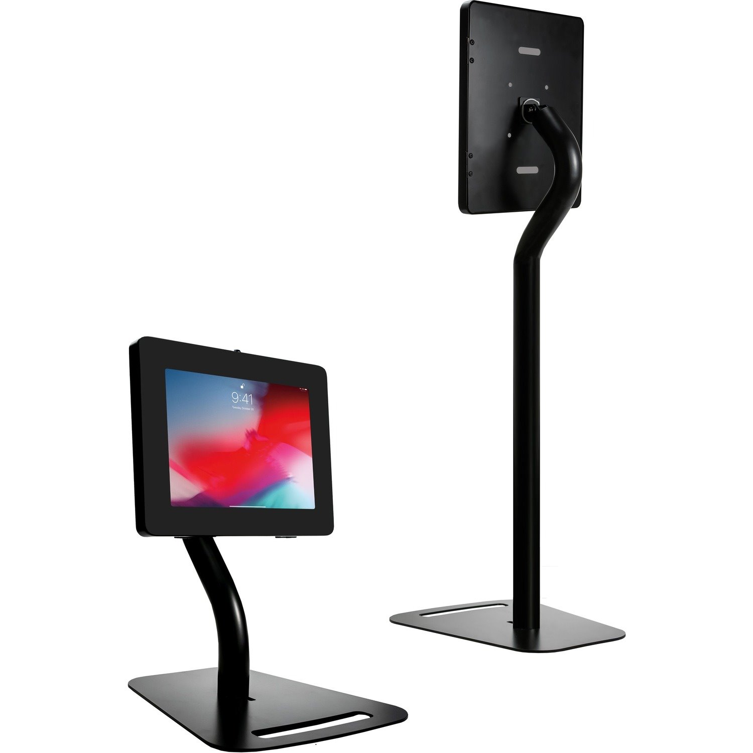 CTA Digital Premium Height-adjustable Floor-to-desk Security Kiosk for Tablets