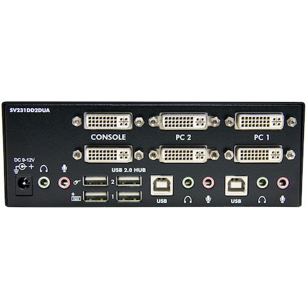 StarTech.com 2 Port Dual DVI USB KVM Switch with Audio & USB Hub