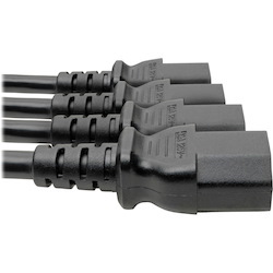 Eaton Tripp Lite Series Power Cord Splitter, C14 to 4xC13 PDU Style - 10A, 250V, 18 AWG, 18-in. (45.72 cm), Black