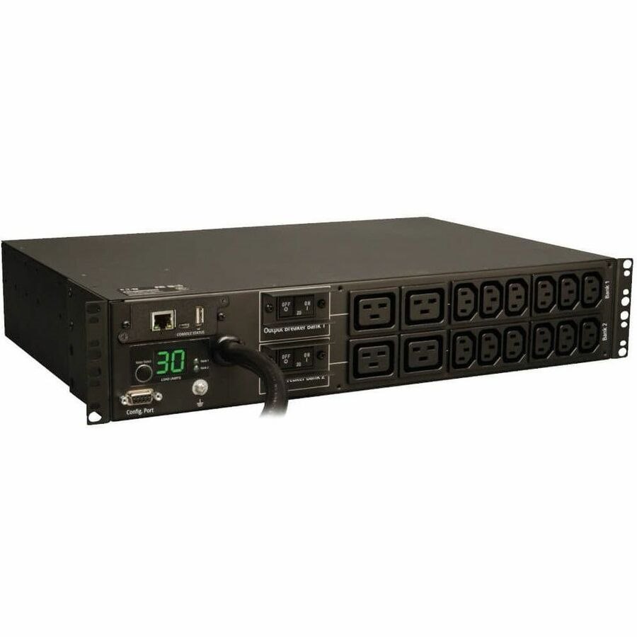 Eaton 5.5kW Single-Phase Monitored PDU with LX Platform Interface, 208/230V Outlets (12-C13 and 4-C19), L6-30P, 12 ft. (3.66 m) Cord, 2U Rack-Mount, TAA