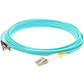 AddOn 40m LC (Male) to ST (Male) Aqua OM3 Duplex Fiber OFNR (Riser-Rated) Patch Cable