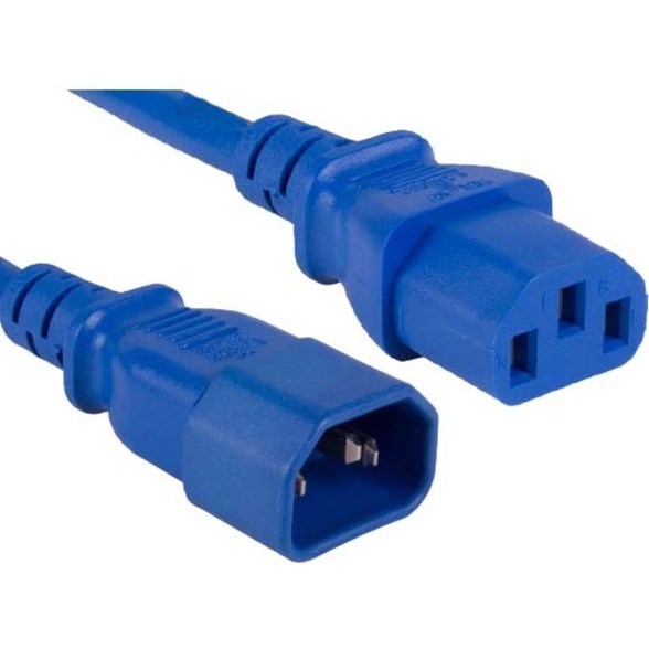 ENET C13 to C14 6ft Blue Power Extension Cord / Cable 250V 18 AWG 10A NEMA IEC-320 C13 to IEC-320 C14 6'