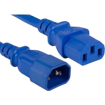 ENET C13 to C14 3ft Blue Power Extension Cord / Cable 250V 18 AWG 10A NEMA IEC-320 C13 to IEC-320 C14 3'