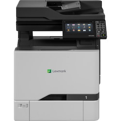 Lexmark CX725dhe Laser Multifunction Printer-Color-Copier/Fax/Scanner-50 ppm Mono/50 ppm Color Print-1200x1200 Print-Automatic Duplex Print-150000 Pages Monthly-650 sheets Input-Color Scanner-600 Optical Scan-Color Fax-Gigabit Ethernet