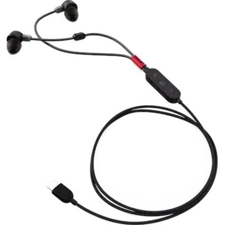 Lenovo Go Wired Earbud Stereo Earset - Thunder Black