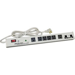 C2G 15ft Wiremold 6-Outlet Plug-In Center Unit 120v/15a Network Protector Lighted Switch Computer Grade Surge Protector - White