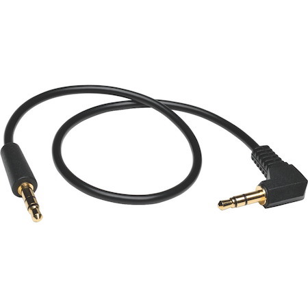 Eaton Tripp Lite Series 3.5mm Mini Stereo Audio Cable with one Right-Angle plug (M/M), 1 ft. (0.31 m)