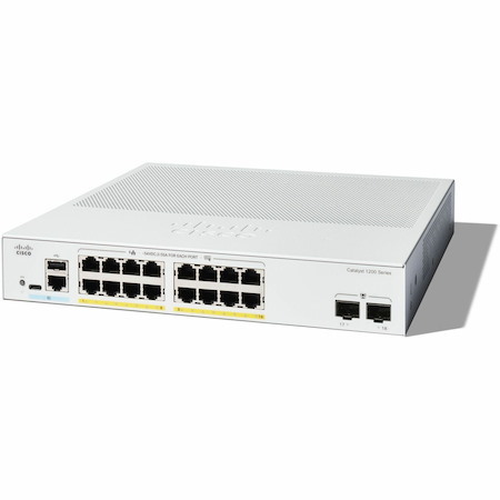 Cisco Catalyst 1200 C1200-16P-2G 16 Ports Manageable Ethernet Switch - Gigabit Ethernet - 1000Base-X, 10/100/1000Base-T