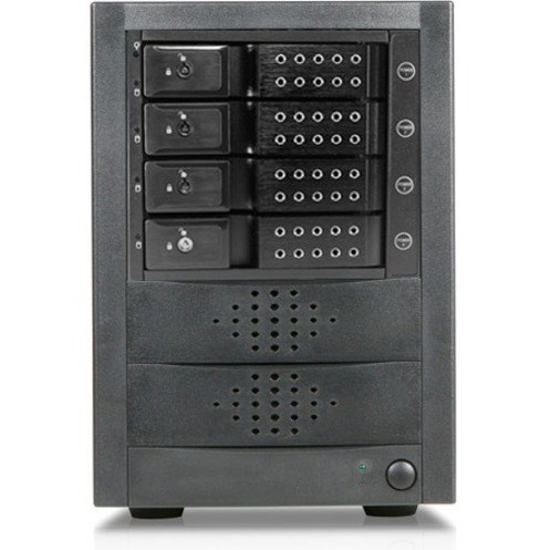 RAIDage JAGE5BT4HDBK-DE-P Drive Enclosure 12Gb/s SAS, SATA/600 - Mini-SAS HD Host Interface Tower - Black