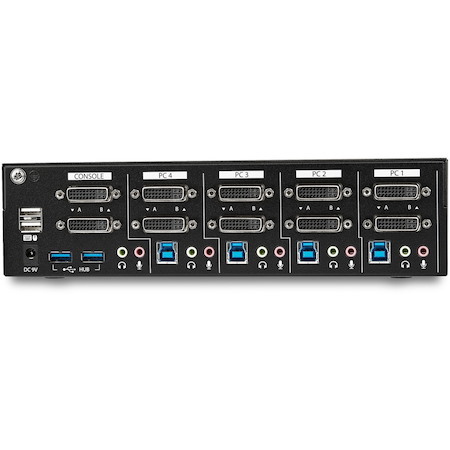 StarTech.com 4-Port Dual-Monitor Dual-Link DVI KVM Switch with USB 3.0 Hub