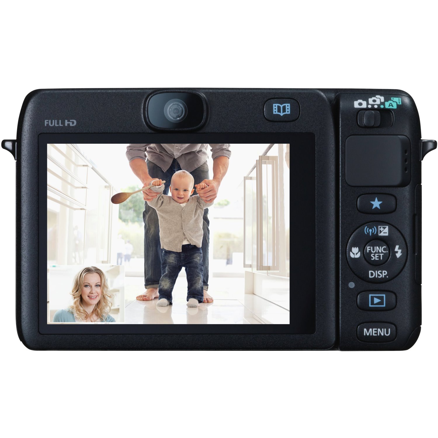 Canon PowerShot N100 12.1 Megapixel Compact Camera - Black