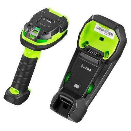 Zebra DS3678-SR Rugged Industrial, Warehouse, Manufacturing Handheld Barcode Scanner Kit - Wireless Connectivity - Industrial Green - USB Cable Included