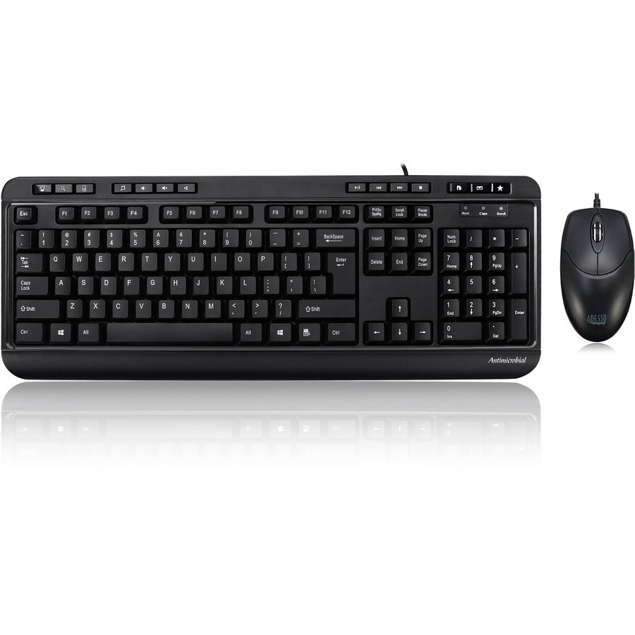 Adesso Antimicrobial Multimedia Desktop Keyboard and Mouse