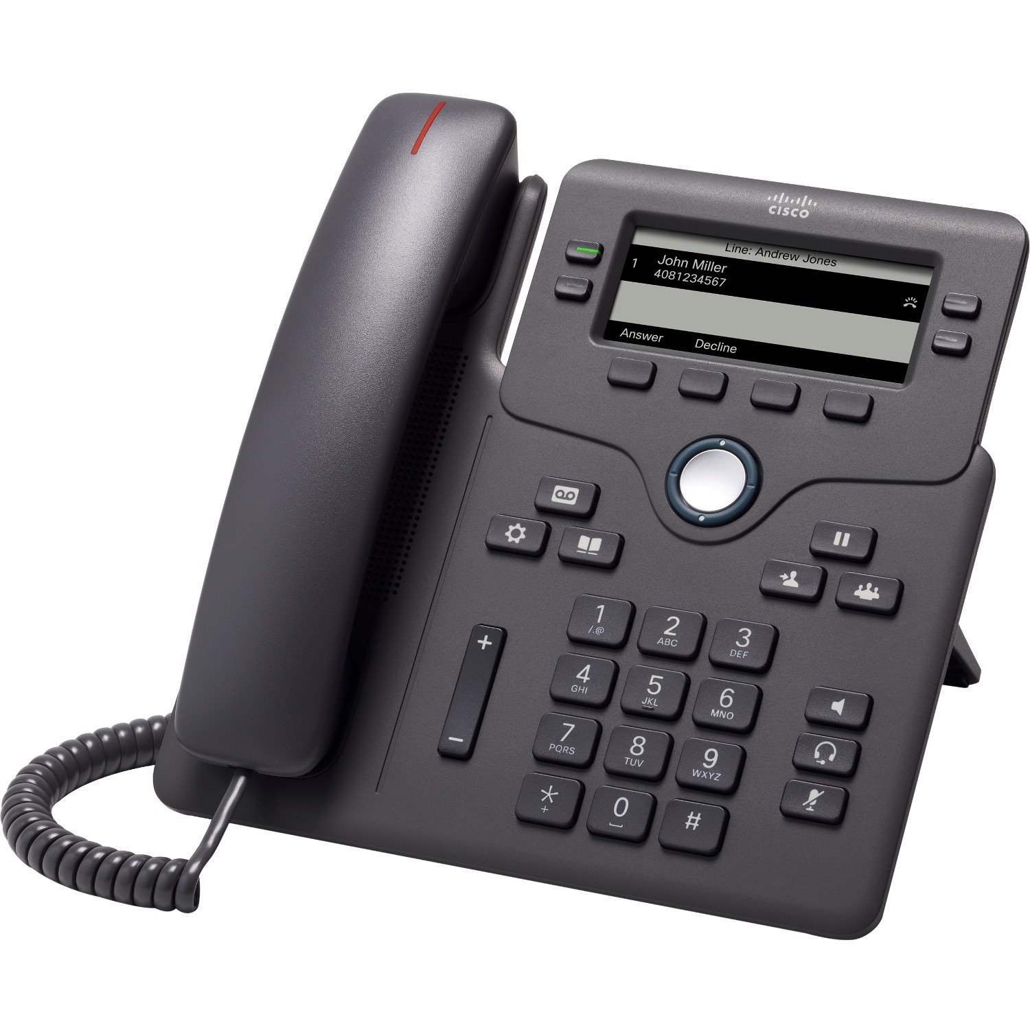 Cisco 6851 IP Phone - Corded - Corded - Charcoal