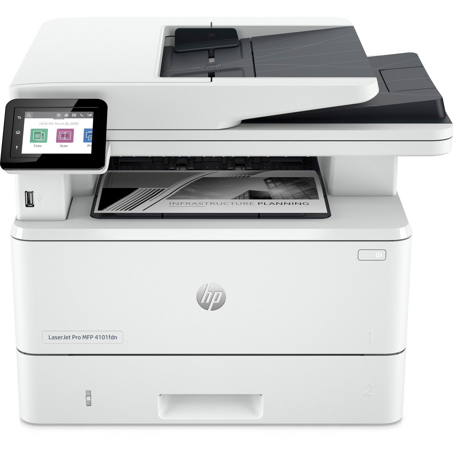 HP LaserJet Pro 4101fdn Laser Multifunction Printer - Monochrome - White