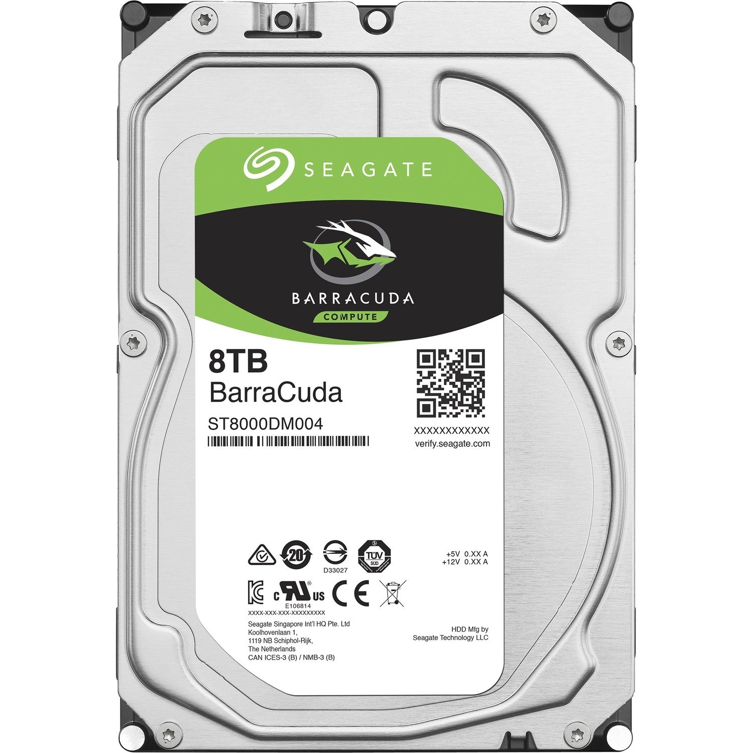 Seagate BarraCuda ST8000DM004 8 TB Hard Drive - 3.5" Internal - SATA (SATA/600)