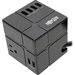 Tripp Lite by Eaton Safe-IT 3-Outlet Cube Surge Protector, 5-15R Outlets, 6 USB Charging Ports, 8 ft. (2.4 m) Cord, Antimicrobial Protection