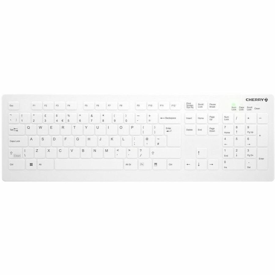 Active Key AK-C8112 Keyboard - Wireless Connectivity - USB Type A Interface - English (UK) - White