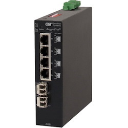 Omnitron Systems RuggedNet Unmanaged Ruggedized Industrial Gigabit, SM ST, RJ-45, Ethernet Fiber Switch