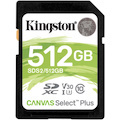 Kingston Canvas Select Plus SDS2 512 GB Class 10/UHS-I (U3) SDXC - 1 Pack