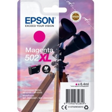 Epson 502XL Original High Yield Inkjet Ink Cartridge - Single Pack - Magenta - 1 Pack