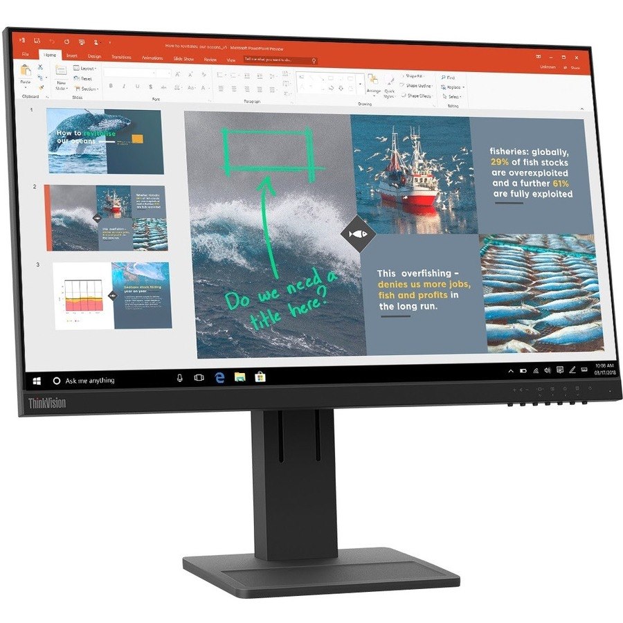 Lenovo ThinkVision E24-28 24" Class Full HD LCD Monitor - 16:9 - Raven Black