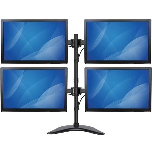 StarTech.com Quad Monitor Stand, Crossbar, Steel, Monitors up to 27" (17.6lb/8kg), VESA Monitor, Computer Monitor Stand, Monitor Arm