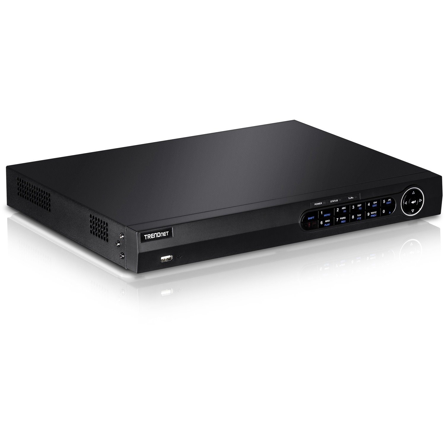 TRENDnet 8-Channel H.264/H.265 PoE+ NVR, 1080p HD, up to 12TB storage (HDDs not included), Supports one 4K Camera Channel, 8 PoE+ ports, 80W PoE Power Budget, Rackmount, TV-NVR408 , Black