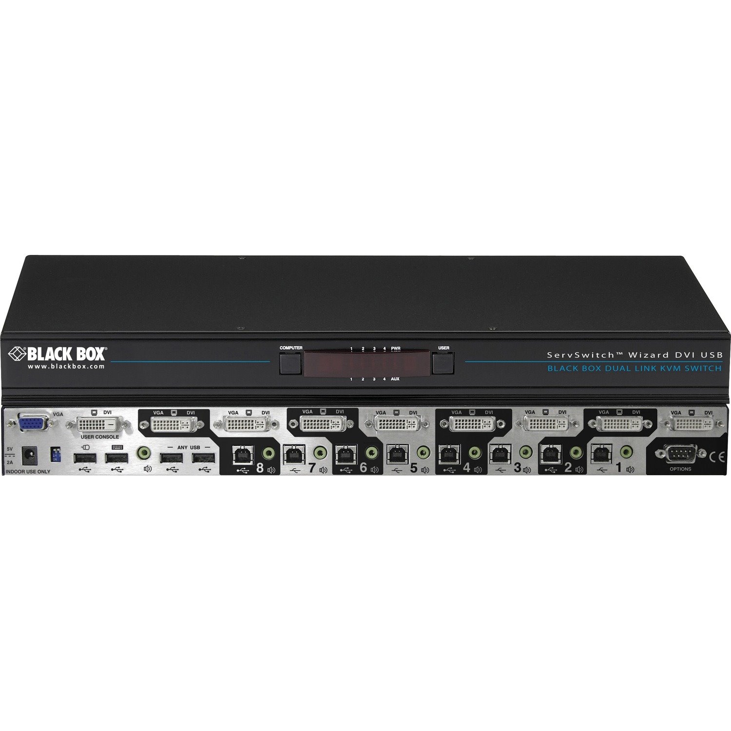 Black Box 8-Port DVI Dual Link w/ USB and Audio KVM Switch