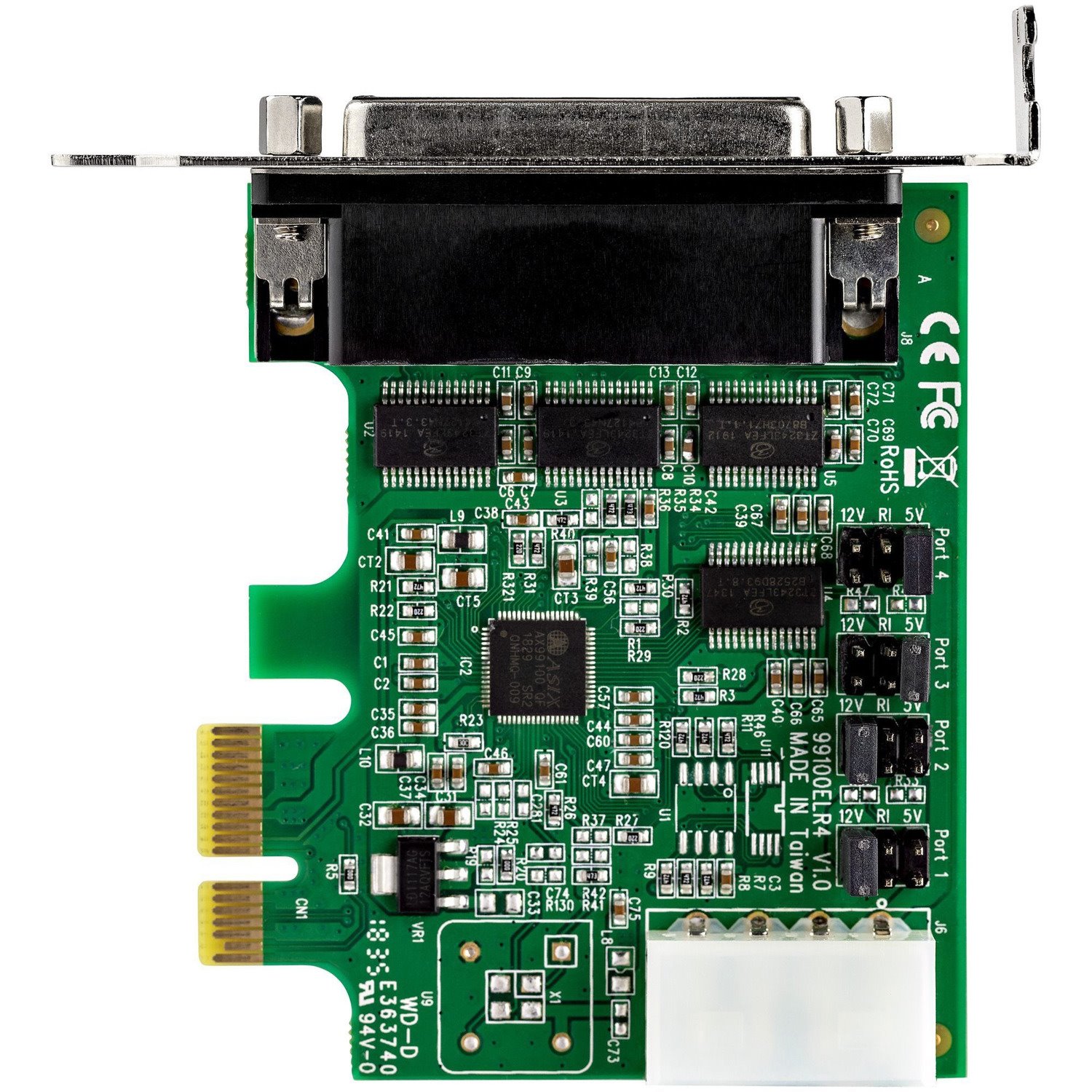 StarTech.com 4-port PCI Express RS232 Serial Adapter Card - PCIe Serial DB9 Controller Card 16950 UART - Low Profile - Windows/Linux