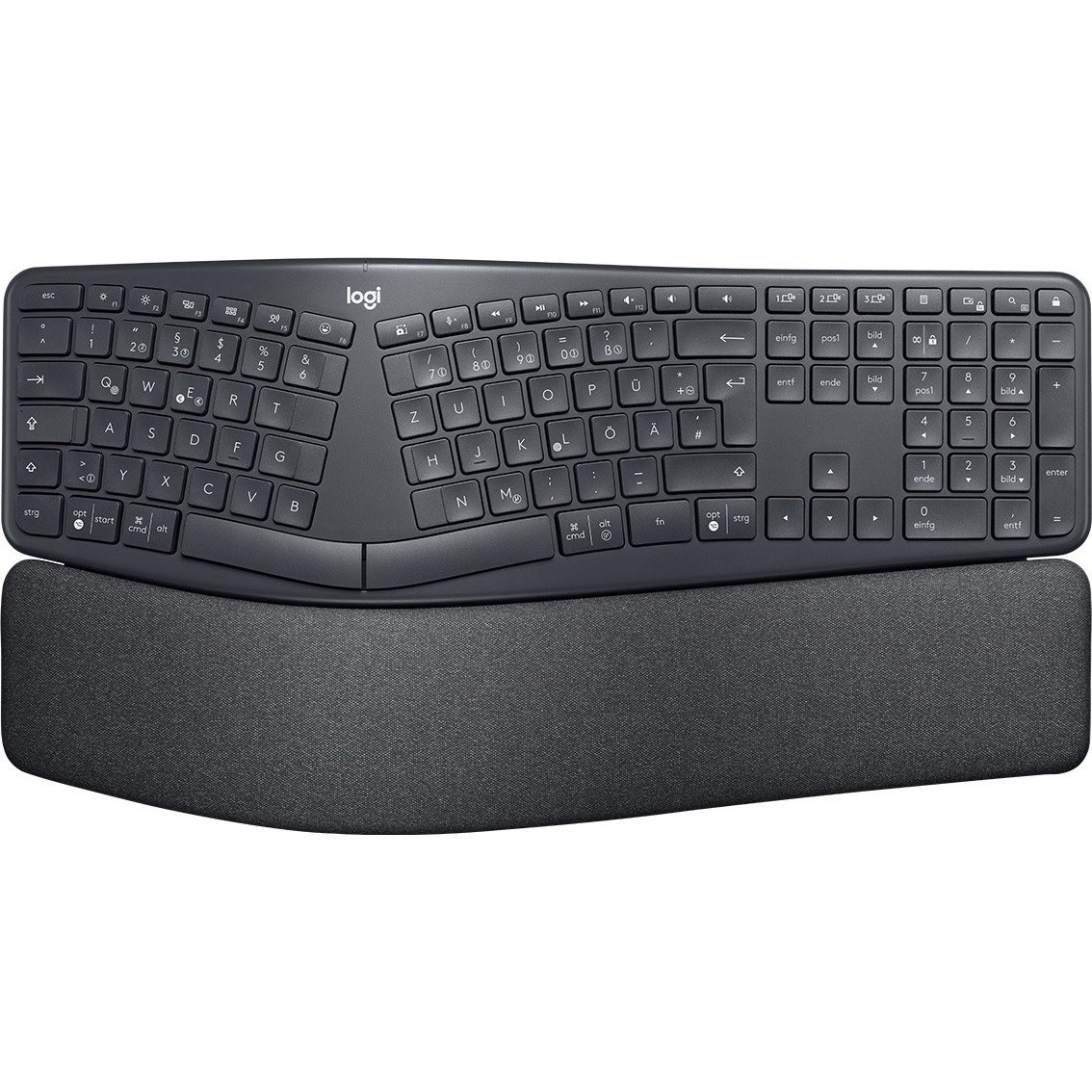 Logitech ERGO K860 Keyboard - Wireless Connectivity - USB Type A Interface - Spanish - QWERTY Layout - Graphite