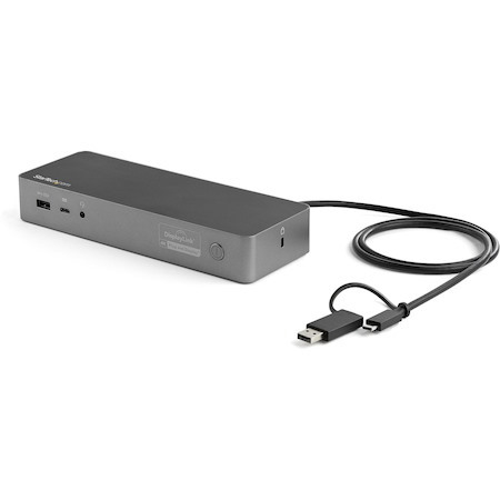 StarTech.com USB-C & USB-A Dock - Hybrid Universal Laptop Docking Station w/ 100W Power Delivery - Dual Monitor 4K 60Hz HDMI & DisplayPort