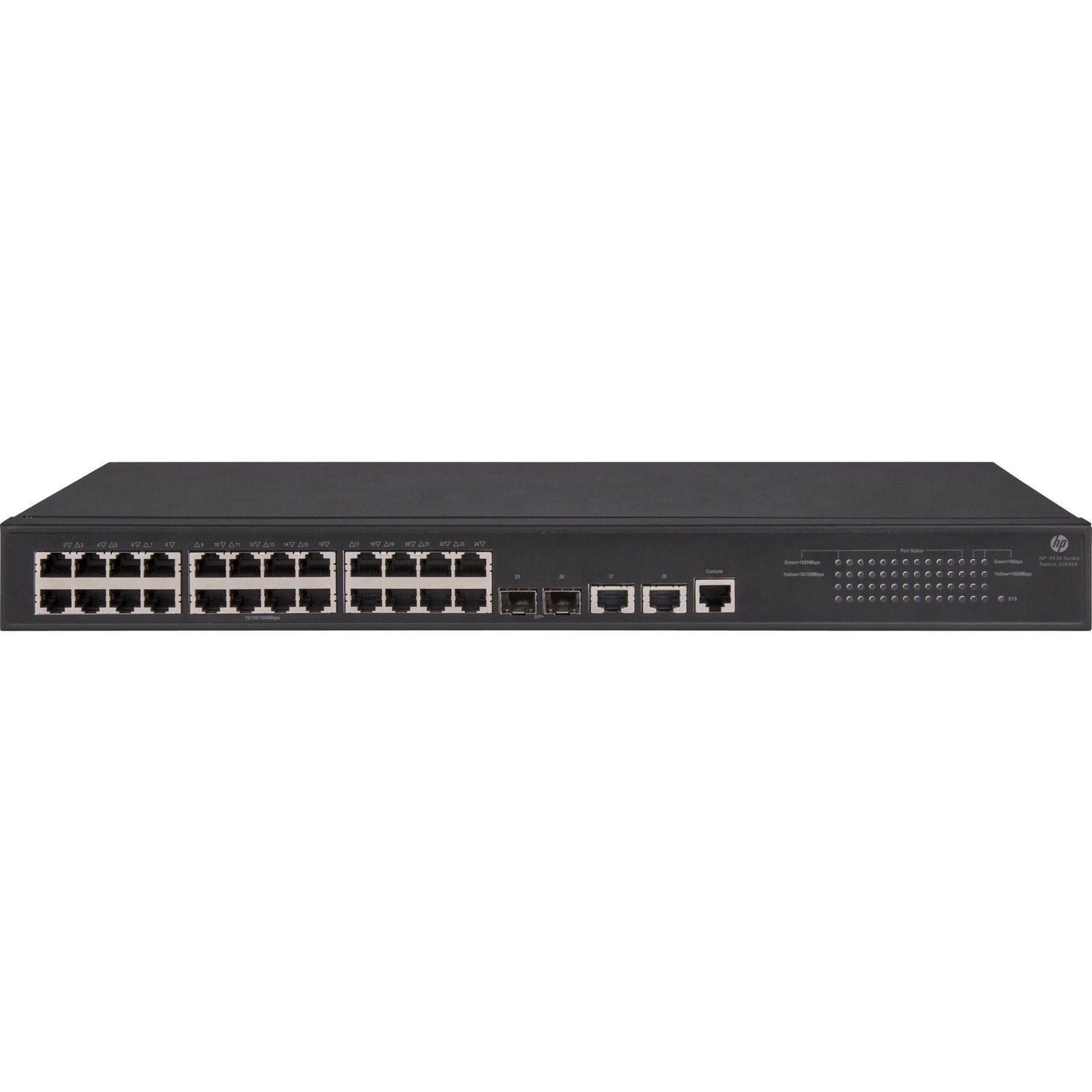 HPE 5130 EI 5130-24G-2SFP+-2XGT EI 26 Ports Manageable Layer 3 Switch - Gigabit Ethernet, 10 Gigabit Ethernet - 10/100/1000Base-TX, 10GBase-X, 10GBase-T