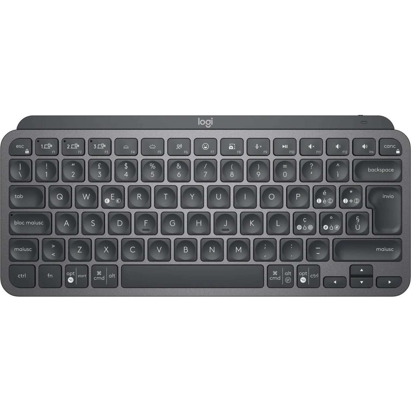 Logitech MX Keys Mini for Business Keyboard - Wireless Connectivity - Italian - QWERTY Layout - Graphite