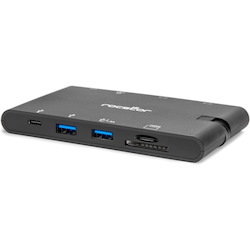 Rocstor Portable USB-C Multiport Adapter, 2x USB-C, USB-A, HDMI, VGA, RJ45, SD Card