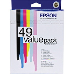 Epson T049 Original Inkjet Ink Cartridge - Black, Cyan, Magenta, Yellow, Light Cyan, Light Magenta - 6 Pack