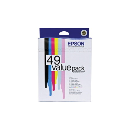 Epson T049 Original Inkjet Ink Cartridge - Black, Cyan, Magenta, Yellow, Light Cyan, Light Magenta - 6 Pack