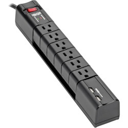 Tripp Lite by Eaton Protect It! Surge Protector with 6 Rotatable Outlets, 8 ft. (2.43 m) Cord, 1080 Joules, 2xUSB Charging ports (3.4A)