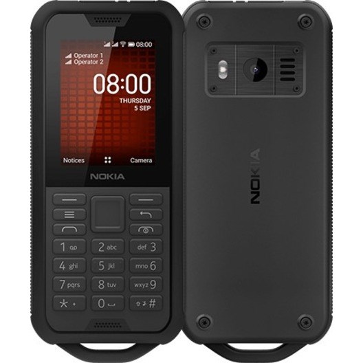 Nokia 800 Tough 4 GB Feature Phone - 6.1 cm (2.4") Active Matrix TFT LCD QVGA 240 x 320 - Cortex A7Dual-core (2 Core) 1.10 GHz - 512 MB RAM - KaiOS - 4G - Black Steel