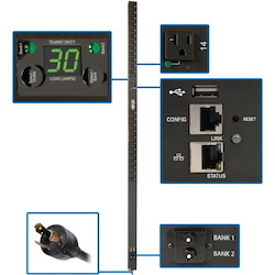 Tripp Lite by Eaton 2.9kW Single-Phase Switched PDU, LX Platform, Outlet Monitoring, 120V Outlets (24 NEMA 5-15/20R), L5-30P Plug, 0U, TAA