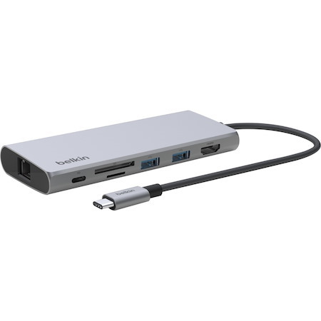 Belkin Connect USB Type C Docking Station for Notebook/Desktop PC/Workstation - Memory Card Reader - SD - Silver
