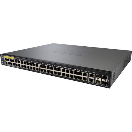 Cisco 350 SF350-48P 48 Ports Manageable Ethernet Switch - Gigabit Ethernet, Fast Ethernet - 10/100Base-TX, 1000Base-X, 10/100/1000Base-TX