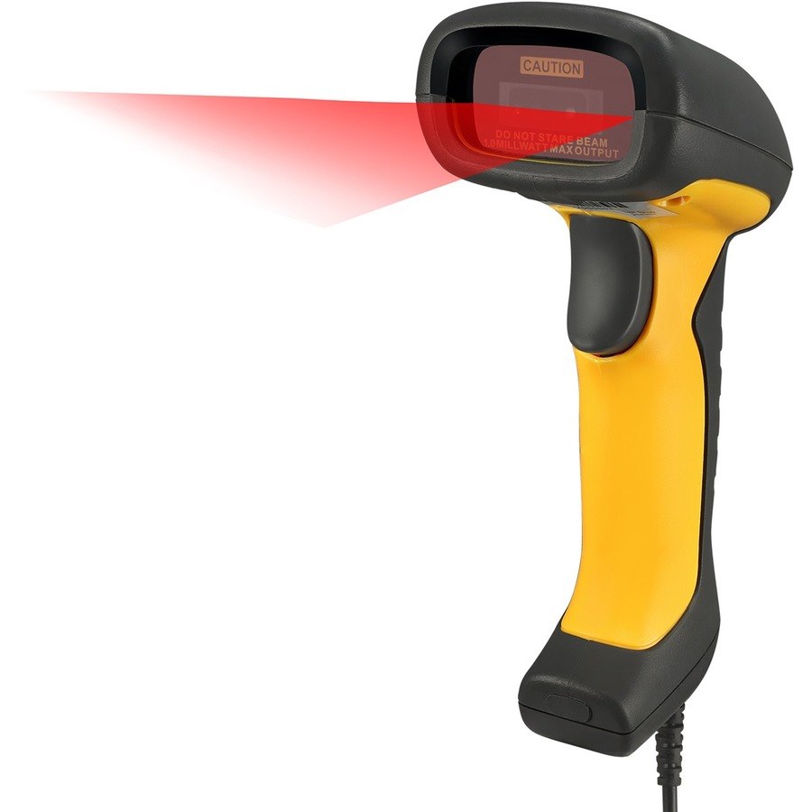 Adesso NuScan 5200TU Industrial, Healthcare, Logistics Handheld Barcode Scanner - Cable Connectivity - Yellow
