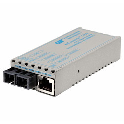 miConverter 10/100/1000 Gigabit Ethernet Fiber Media Converter RJ45 SC Multimode 550m Wide Temp