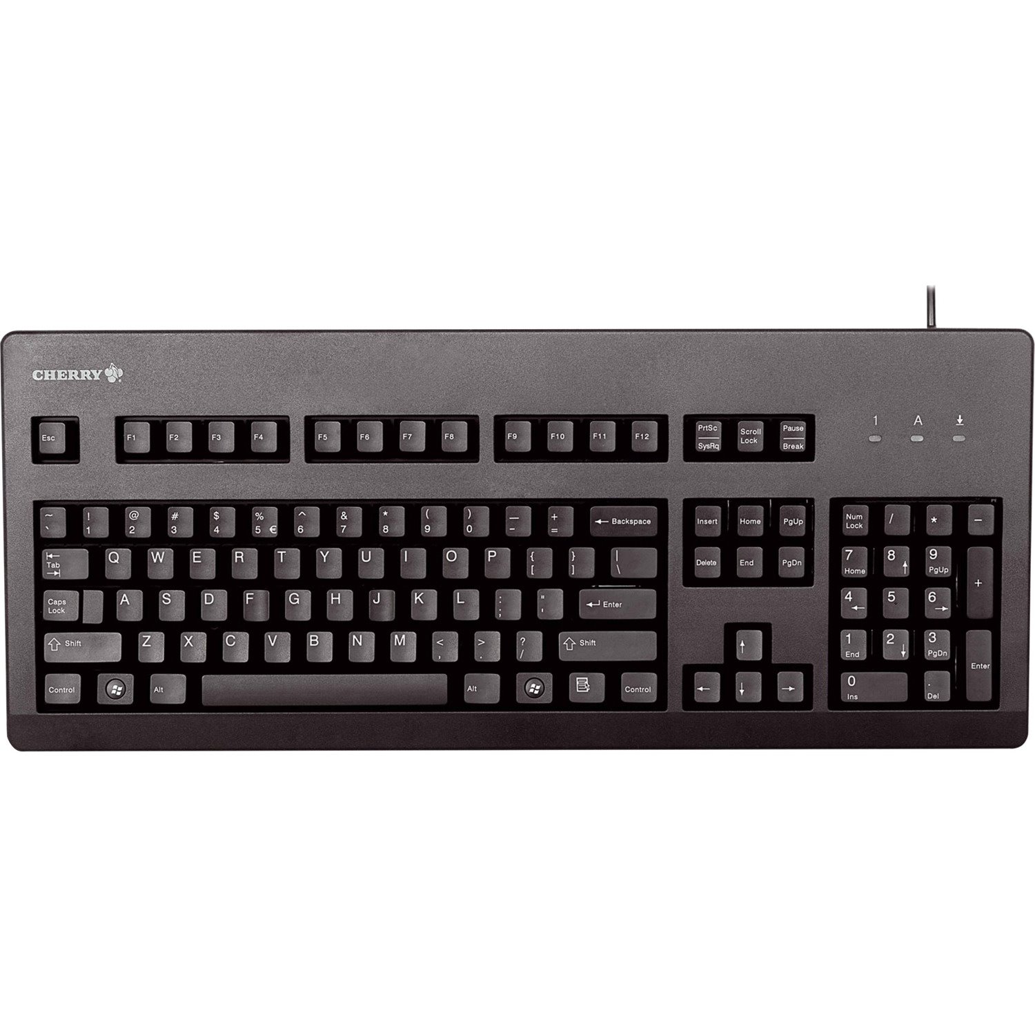 CHERRY G80-3000 Keyboard - Cable Connectivity - USB, PS/2 Interface - English (US) - Black